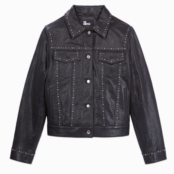 NWT The Kooples Leather Studded Jacket size 3 (Medium/Large) - Picture 2 of 4
